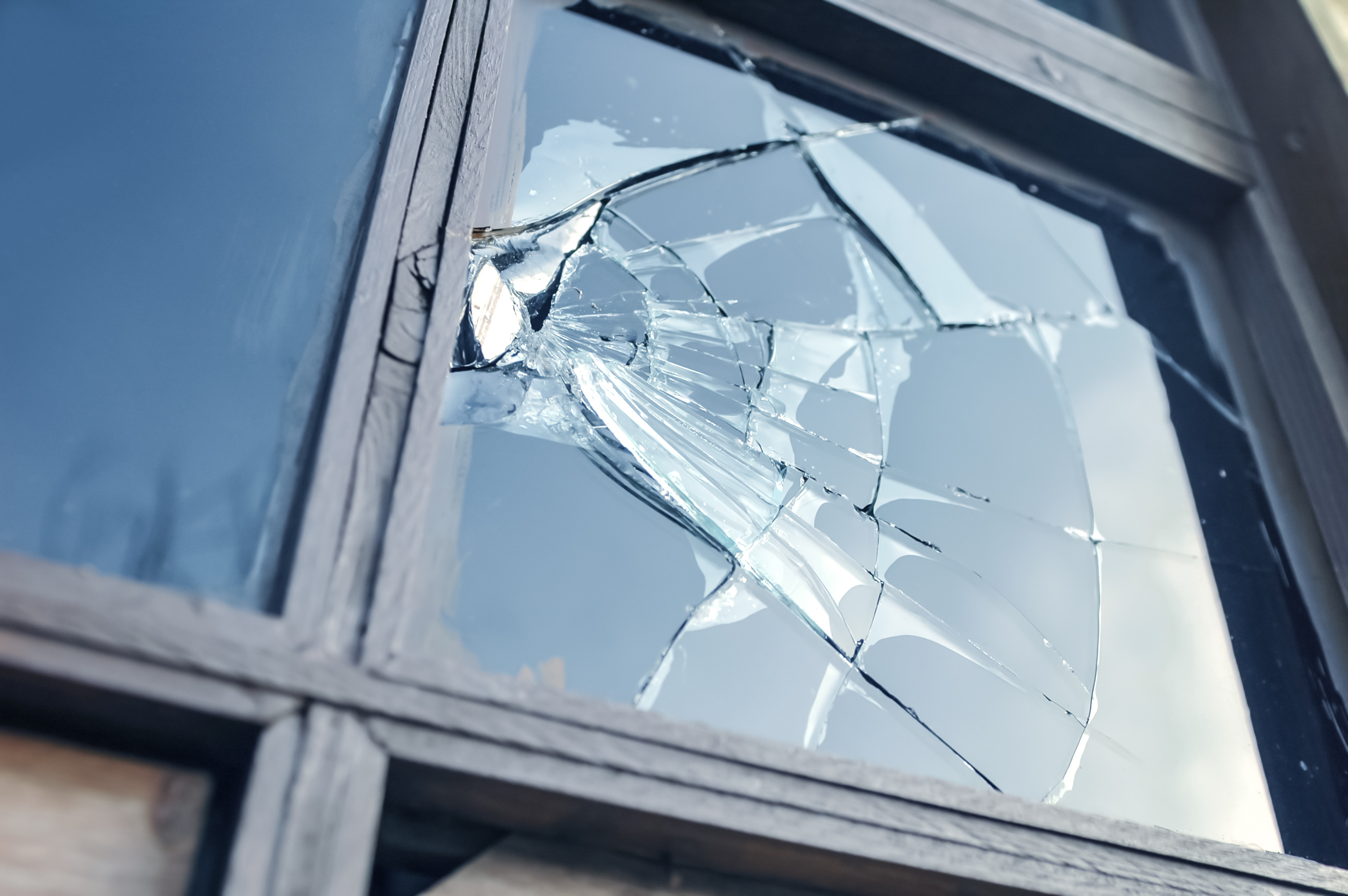 A window damaged in a criminal mischeif charge.
